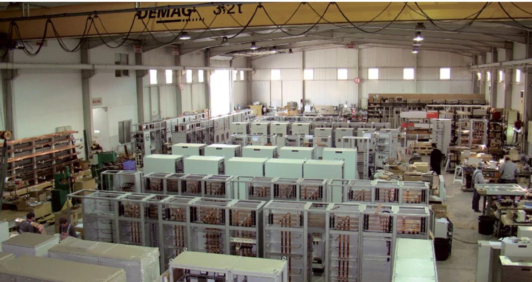 Switchgear assemblies on the Electromatic workshop floor